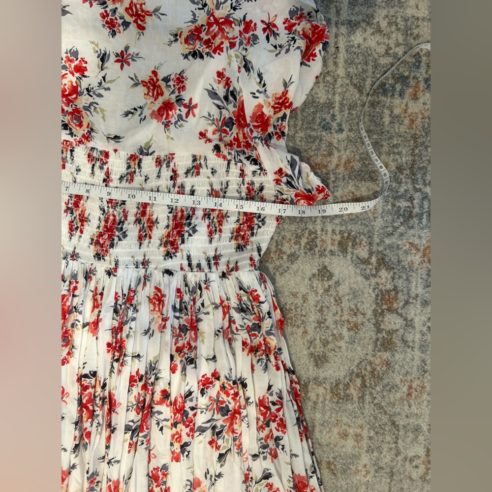 Torrid Mini Chiffon Smocked Dress Size 0 Floral Print 12 Cottage Core White - Picture 11 of 12